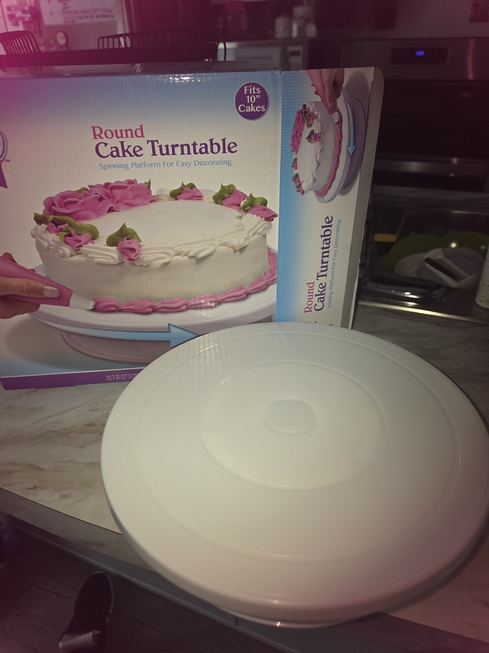Round Cake Turntable - White